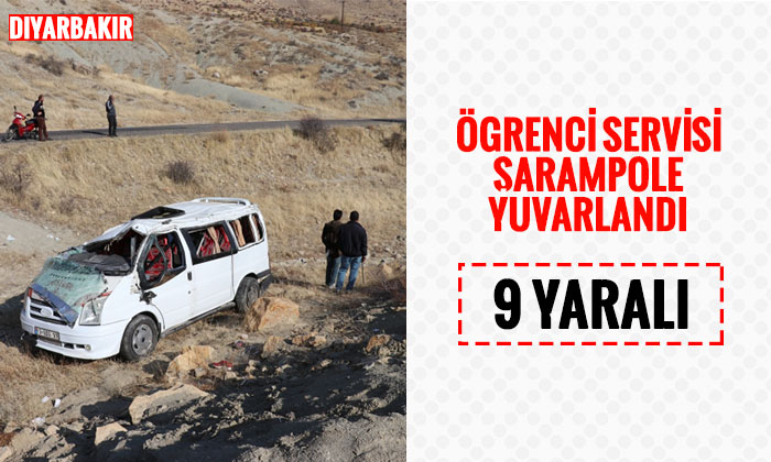 Diyarbakır’da Öğrenci servisi şarampole yuvarlandı