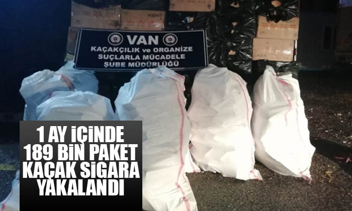 1 Ay içerisinde 189 Bin paket kaçak sigara yakalandı
