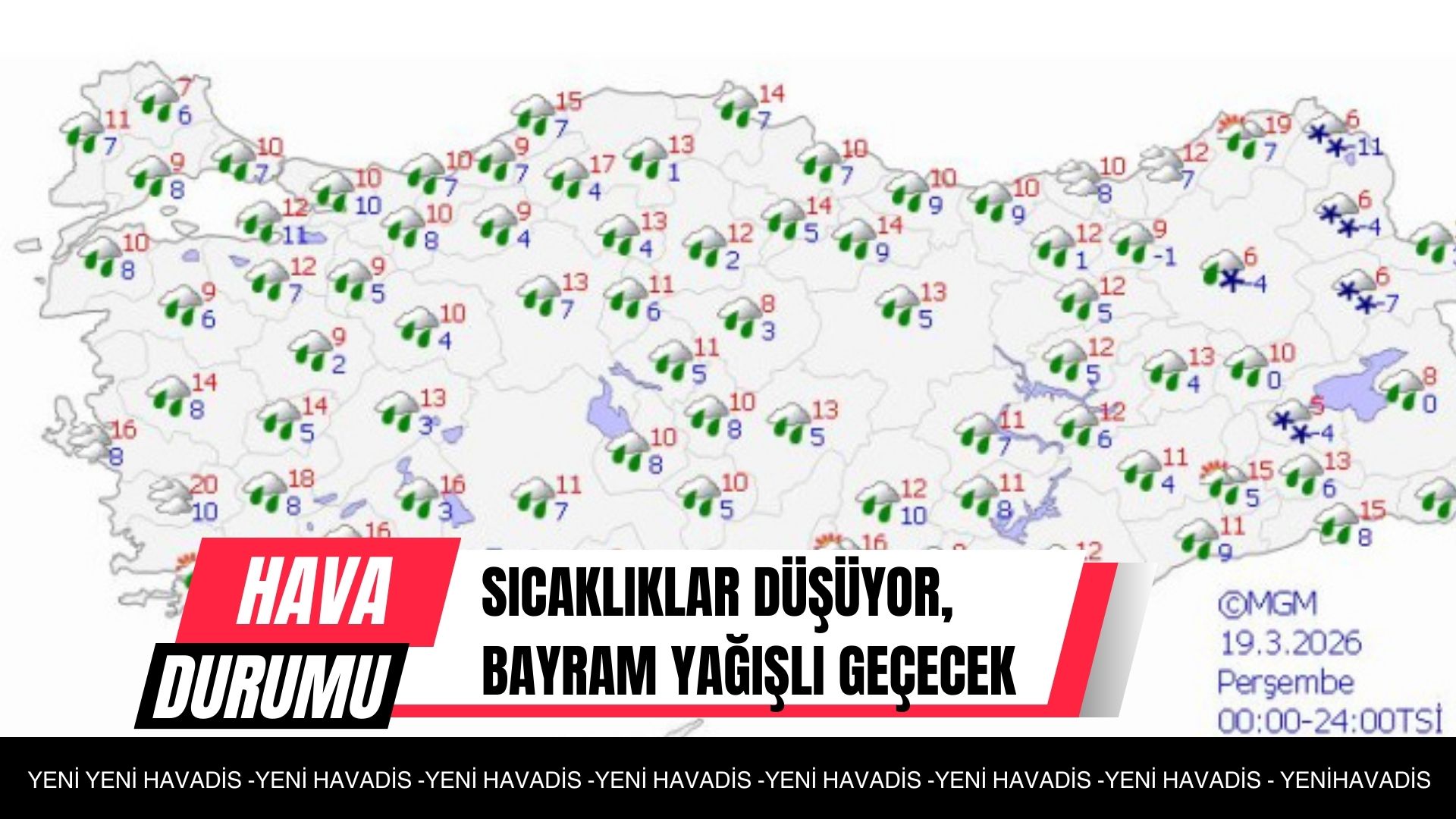 Sıcaklıklar düşüyor, bayram yağışlı geçecek