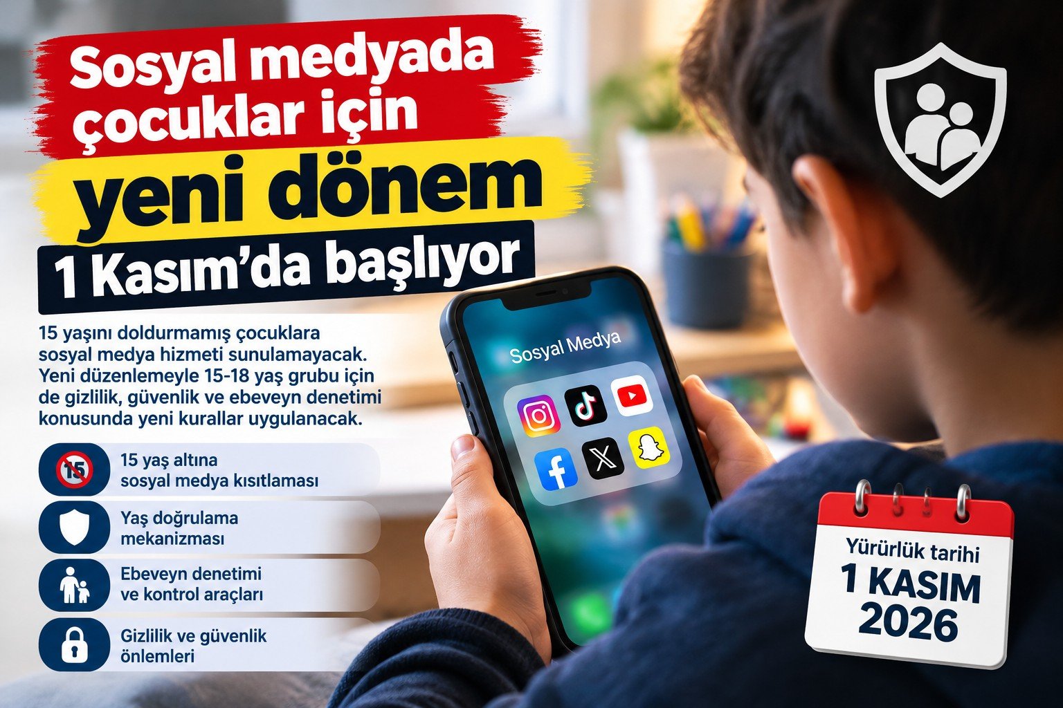 Sosyal medyada çocuklar için yeni dönem 1 Kasım’da başlıyor